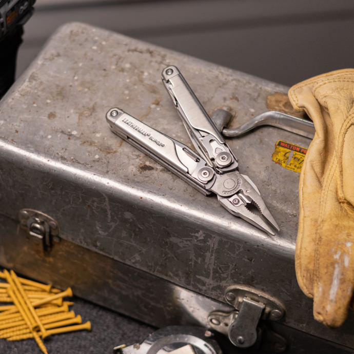Leatherman Surge on a tool box